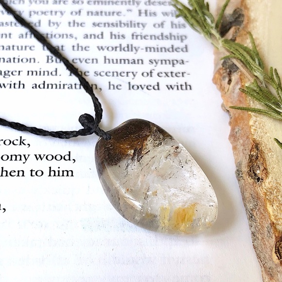 Lodolite/Garden Quartz Pendant Necklace/Choker - Picture 4 of 5